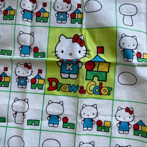 Vintage Sanrio Japan Hello Kitty Handkerchief 1976 - Picture 3 of 6